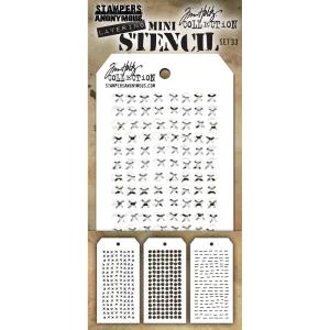 Tim Holtz - Mini Stencil  Set #33 Sale Low Shipping Fee