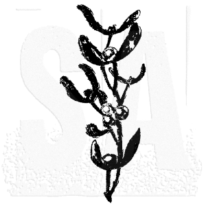 Tim Holtz - Wood Mounted Stamp - Mistletoe Sprig Best Place