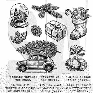 Tim Holtz Collection - Cling Stamps - Home for Christmas Purchase For Sale
