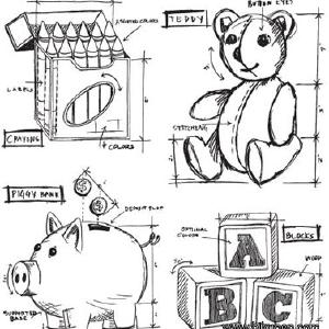 Tim Holtz Collection - Childhood Blueprints - Stamps Best Place For Sale