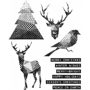 Tim Holtz Collection - Cling Stamps - Modern Christmas Sale Classic