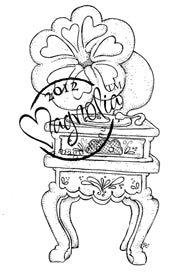 Magnolia: With Love - Vintage gramophone - stamp Discount 2025