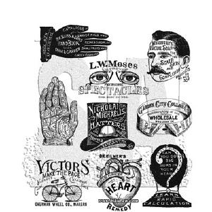 Tim Holtz Collection - Cling Stamps - Eclectic Adverts Cheap With Paypal
