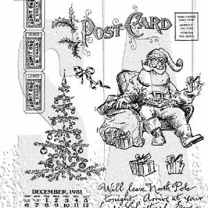 Tim Holtz Collection - Cling Stamps - Santa Visit Discount Supply