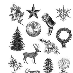 Tim Holtz Collection - Cling Stamps - Holiday Things Clearance Best Store To Get