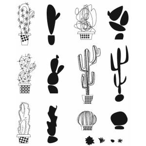 Tim Holtz Collection - Cling Stamps - Mod Cactus Quality Free Shipping