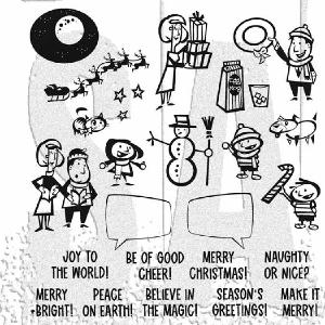 Tim Holtz Collection - Cling Stamps - Christmas Cartoons Discount Sast