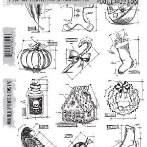 Tim Holtz Collection - Mini Blueprints 5 - Stamps Choice