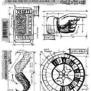 Tim Holtz Collection - Ringmaster Blueprint - Stamp Discount Sast