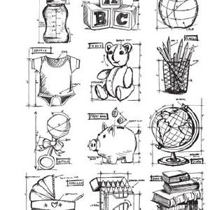 Tim Holtz Collection - Mini Blueprints #8 - Stamps Sale Footlocker