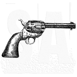Tim Holtz Collection - Pistol - Wood mount Stamp Clearance Great Deals