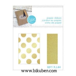 Momenta - Paper Ribbon - Gold Dot / Gold Glitter Cheap Sale Best Wholesale