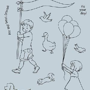 October Afternoon - Sidewalks - rubber stamp Quality Free Shipping For Sale