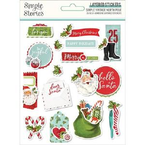 Simple Stories - Simple Vintage North Pole - Layered Stickers Free Shipping 100% Original