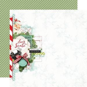Simple Stories - Simple Vintage North Pole - Deer Santa  12 x 12" Sale Extremely
