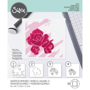 Sizzix - Layered Stencil Set - Watercolor Roses Best Place For Sale