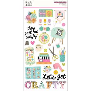 Simple Stories - Lets get crafty - Chipboard Stickers Shop For Sale