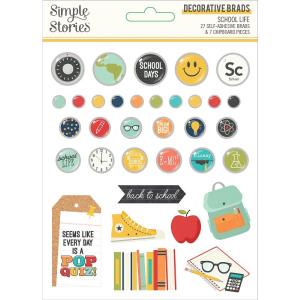 Simple Stories - School Life - Decorative Brads Outlet 100% Authentic