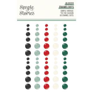 Simple Stories - Tis the season - Enamel Dots Clearance 100% Original