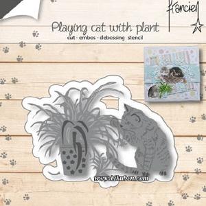 Joy! Crafts Dies - Franciens - Playing cat with plant Outlet Discount Sale
