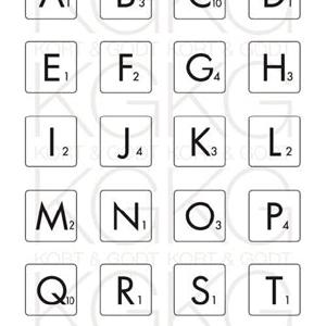 Kort & Godt - Clearstamps  Medium Plate - Scrabble A-T Free Shipping Cheap