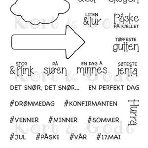 Kort & Godt - Clearstamps  Medium Plate - #Drømmedag Largest Supplier