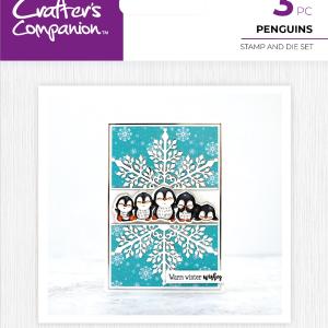 Crafters Companion - Stamp and Die set -   Penguins Free Shipping The Cheapest