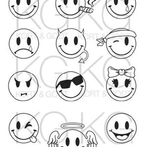 Kort & Godt - Clearstamps  Medium Plate - Smily Ebay Online