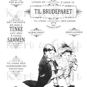 Kort & Godt - Clearstamps  Medium Plate - Vintage brudepar Cheap Pice Buy Discount