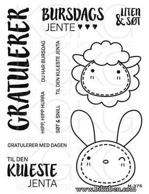 Kort & Godt - Clearstamps  Medium Plate - Bursdags Jente Clearance Explore