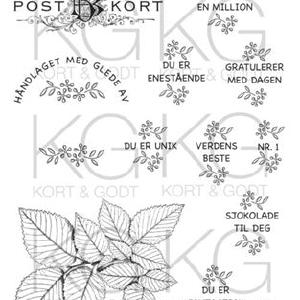 Kort & Godt - Clearstamps  Medium Plate - Foliage Manchester Cheap Pice