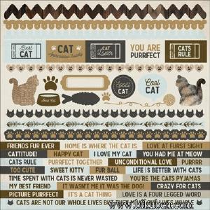 KaiserCraft - Pawfect - 12x12" Sticker Sheet - Cat Sale Outlet Locations