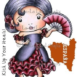 La La Land Crafts - Flamenco Marci - Red Rubberstamp Sale Shop Offer