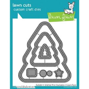 Lawn Fawn - Craft Dies - Outside in Stitched Christmas Tree Outlet Sast