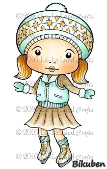 La-La Land Crafts - Ice Skating Marci - Red Rubberstamp Get To Buy Cheap Online