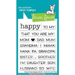 Lawn Fawn - Clear Stamps - Happy happy happy - Family Free Shipping Popular