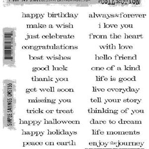 Tim Holtz Collection - Simple Sayings - Stamp Free Shipping Get To Buy