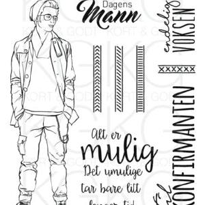 Kort & Godt - Clearstamps  Medium Plate - Dagens Mann Sale Cheap Pices