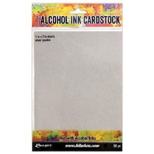 Tim Holtz - Alcohol Ink Cardstock - Silver Sparkle Free Shipping The Cheapest