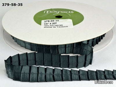 May Arts - Satin Ribbon with Pleats - Dark Silver METERSVIS Sale Best Pices