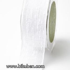 May Arts - Frayed Thread Ribbon - White - METERSVIS Sale Cheap Online