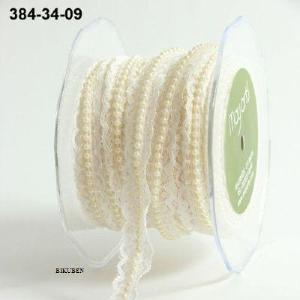 May Arts: Lace with pearl center - Ivory - 1 meter Latest Collections For Sale