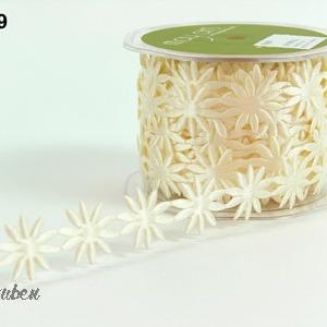 May Arts - Satin Cut Outs Ribbon - Ivory Daises METERSVIS Outlet Explore