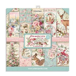 Stamperia  - Pink Christmas - Paper Pad    8 x 8" Discount Online