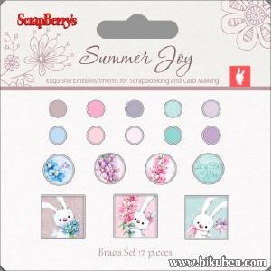 Scrapberry's - Set of Brads - Summer  Joy 2 Limited Edition Cheap Pice