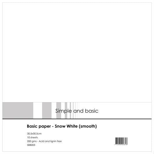 Simple and Basic - Basic Paper - Snow White - smooth -   12 x 12" Best Pices