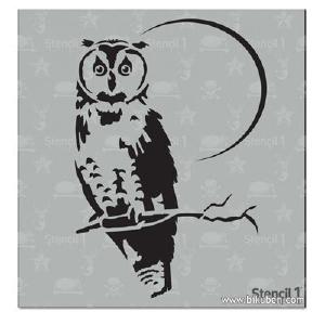 Stencil 1 - Stensil - Owl 6x6" Sale With Credit Card