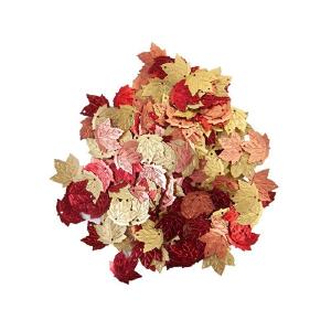 Prima - Pumpkin and Spice - Mulberry Flowers - Glitter Sequens Leaves With Paypal Free Shipping