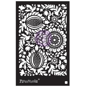 Prima - Finnabair - Elementals Stencil - Folk Florals -    6x9" Online Online Outlet Sale