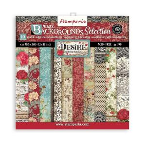 Stamperia - Desire  Background Selection - Paper Pack - 12" x 12" For Sale For Sale
